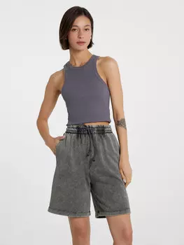 Шорты женские серые с обработкой эйсид