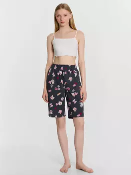 Шорты женские серые с принтом