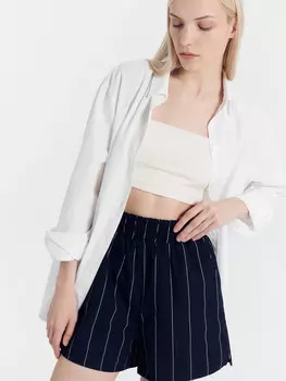 Шорты женские темно-синие с белой полоской