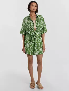 Шорты женские зеленые с принтом