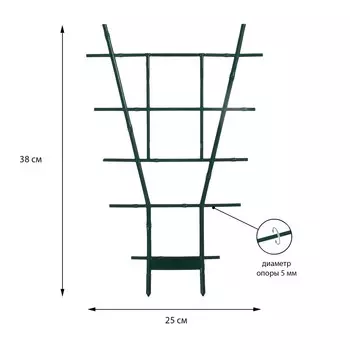 Шпалера, 38 25 0.5 см, пластик, зеленая, greengo