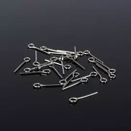 Штифт с петлей см-1075, 1.4 см, 100 г, (±1000 шт.), цвет серебро