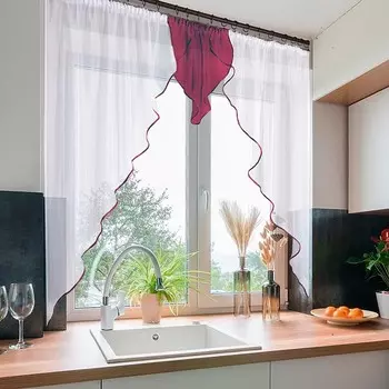 Штора для кухни Елена бордо