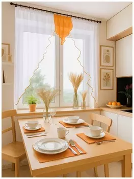 Штора для кухни Елена оранжевый