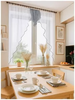 Штора для кухни Елена серый