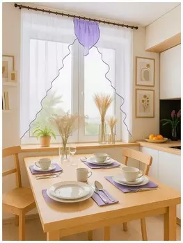 Штора для кухни Елена сирень