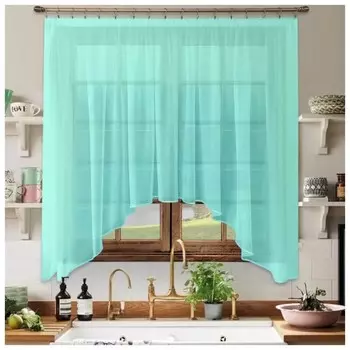 Штора для кухни Ева бирюза