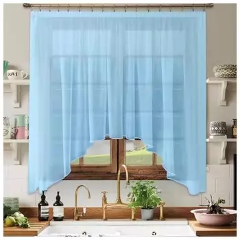 Штора для кухни Ева голубой