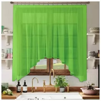 Штора для кухни Ева салатовый