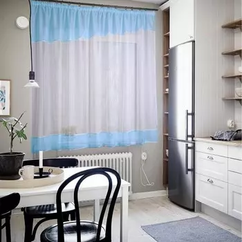 Штора для кухни Инес голубой