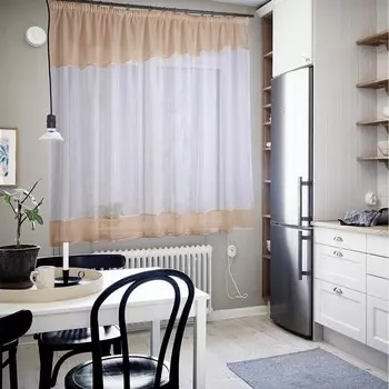 Штора для кухни Инес коричневый