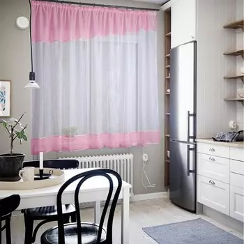 Штора для кухни Инес розовый
