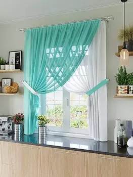 Штора для кухни Лола бирюза
