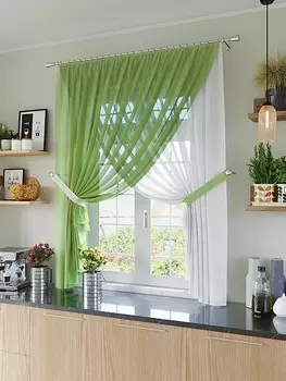 Штора для кухни Лола олива