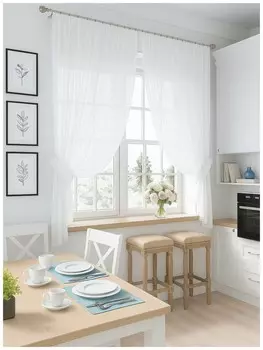 Штора для кухни Мира белый