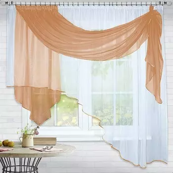 Штора для кухни Муза коричневый