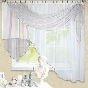 Штора для кухни Муза серый