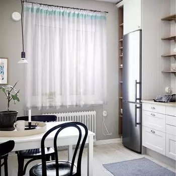 Штора для кухни Неон бирюза