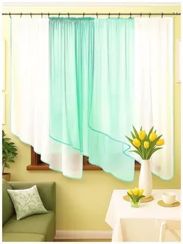 Штора для кухни Одиссея бирюза