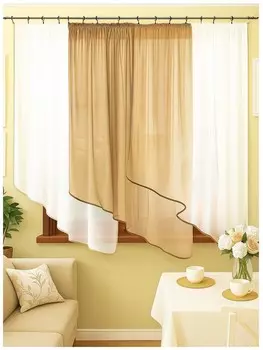 Штора для кухни Одиссея коричневый