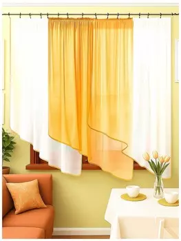 Штора для кухни Одиссея оранжевый