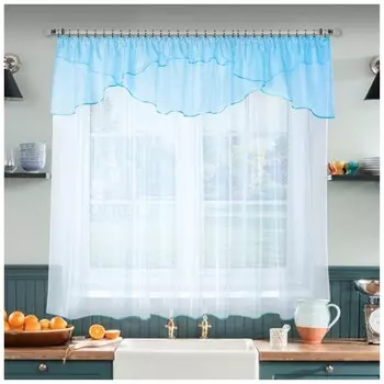 Штора для кухни Соблазн голубой