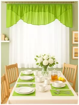 Штора для кухни Соблазн салатовый