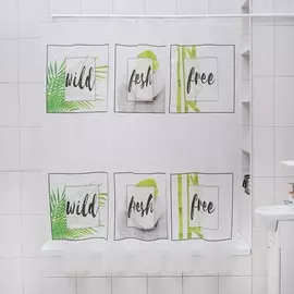 Штора для ванной комнаты доляна