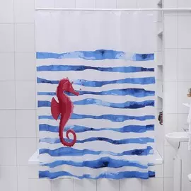 Штора для ванной комнаты доляна