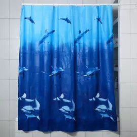 Штора для ванной комнаты доляна