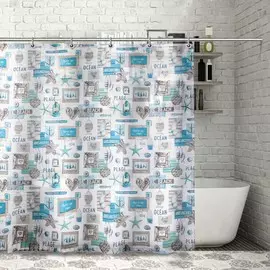 Штора для ванной комнаты доляна