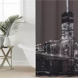 Штора для ванной комнаты доляна