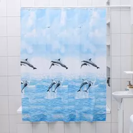 Штора для ванной комнаты доляна