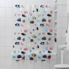 Штора для ванной комнаты доляна