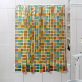 Штора для ванной комнаты доляна