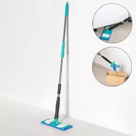 Швабра с отжимом twist доляна, насадка из микрофибры 32×9 см, телескопическая ручка 95-120, цвет синий