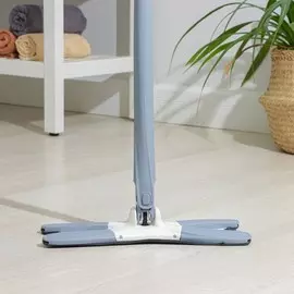 Швабра с отжимом twist доляна, насадка из микрофибры 36×14 см, стальная нержавеющая ручка 125 см
