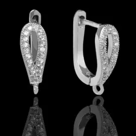 Швензы с английской застежкой с цирконом