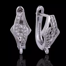 Швензы с английской застежкой с цирконом