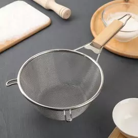 Сито для просеивания с деревянной ручкой доляна