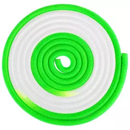 Скакалка гимнастическая утяжелённая двухцветная, 3 м, 160 г, цвет белый/салатовый