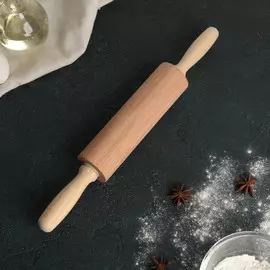 Скалка деревянная, 35 см, с ручками