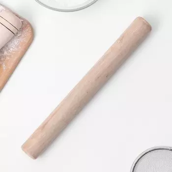 Скалка деревянная доляна, 24 см, прямая