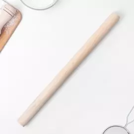 Скалка деревянная доляна, 39.5 см, прямая