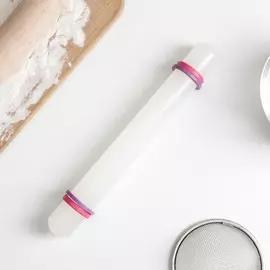 Скалка с ограничителями кондитерская konfinetta, 233 см, белая