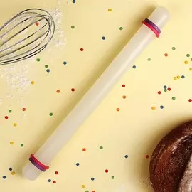 Скалка с ограничителями кондитерская konfinetta, 32.5 см, белая