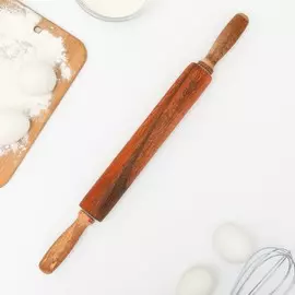 Скалка вращающаяся magistro, 434 см, рабочая часть 23 см, акация