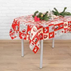 Скатерть новогодняя одноразовая, размер 108х180 см