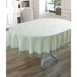 Скатерть с гипюром овальная 160х220 см