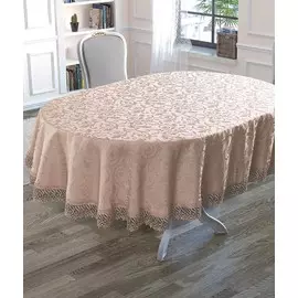 Скатерть с гипюром овальная 160х220 см